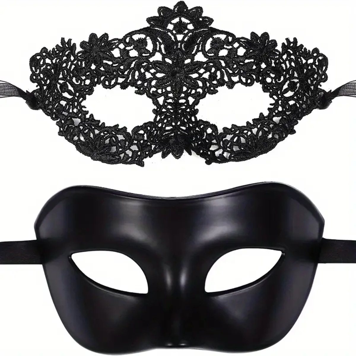 Black Face Mask Pack - 2pcs Hot New Sexy Black Lace