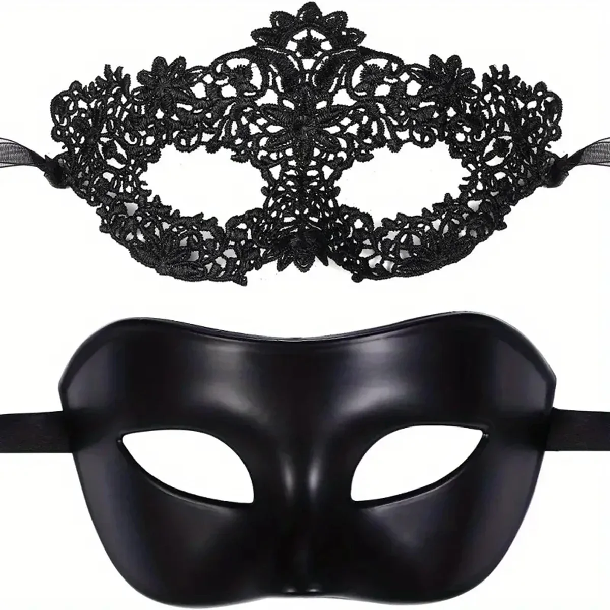 Respirator Half Face - 2pcs Elegant Black Lace Masquerade Mask